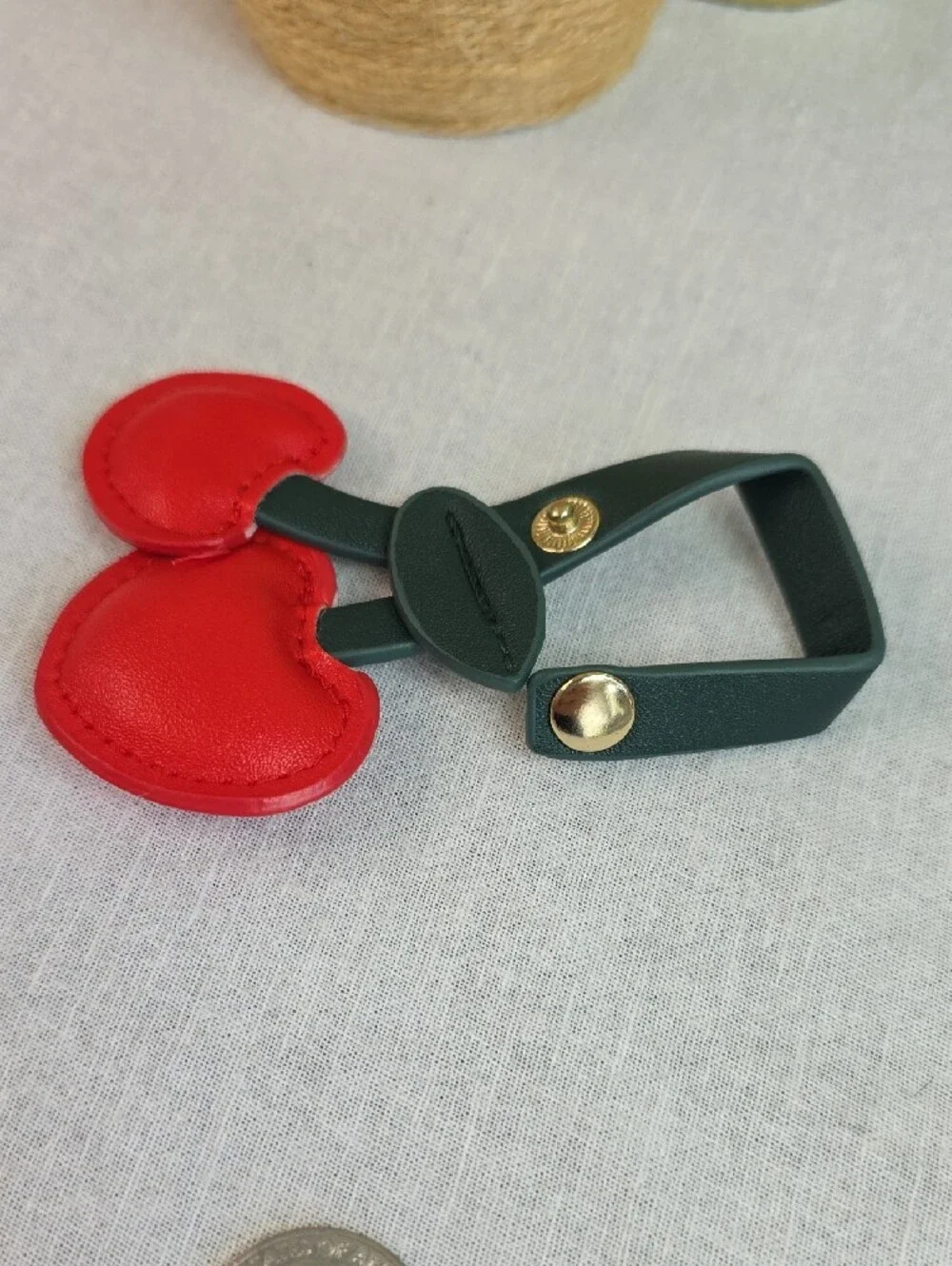 Red Cherry Heart 12 Count Bag Charms
